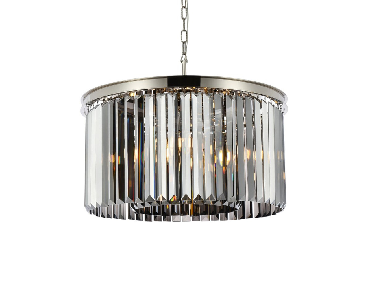 URBAN CLASSIC 1238D26PN-SS/RC Sydney 8-Light Chandelier, Royal Cut Silver Shade (Grey)