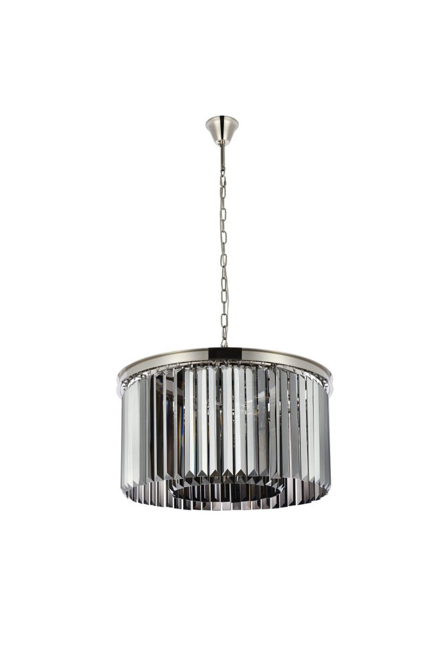 URBAN CLASSIC 1238D26PN-SS/RC Sydney 8-Light Chandelier, Royal Cut Silver Shade (Grey)