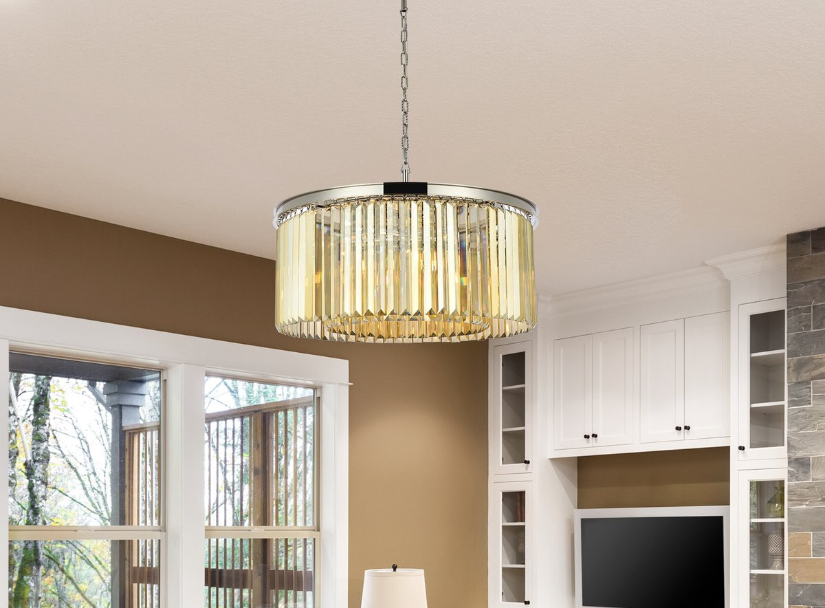 URBAN CLASSIC 1238D31PN-GT/RC Sydney 8-Light Chandelier, Royal Cut Golden Teak (Smoky)