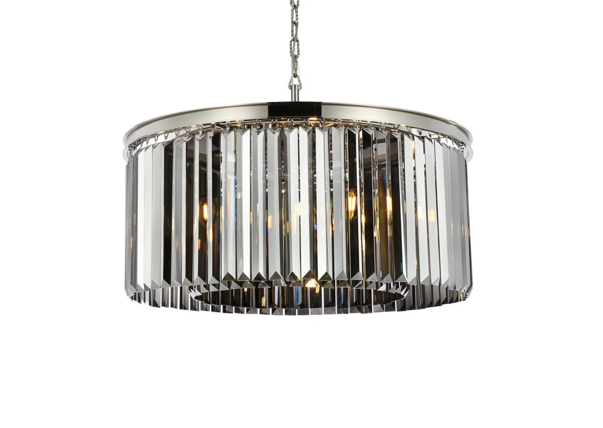 URBAN CLASSIC 1238D31PN-SS/RC Sydney 8-Light Chandelier, Royal Cut Silver Shade (Grey)