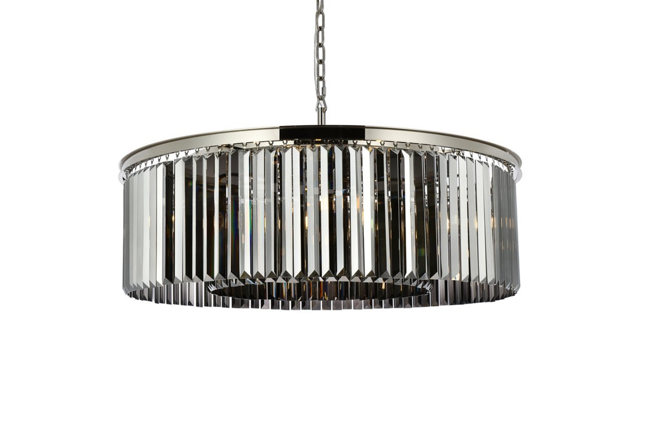 URBAN CLASSIC 1238G43PN-SS/RC Sydney 10-Light Chandelier, Royal Cut Silver Shade (Grey)