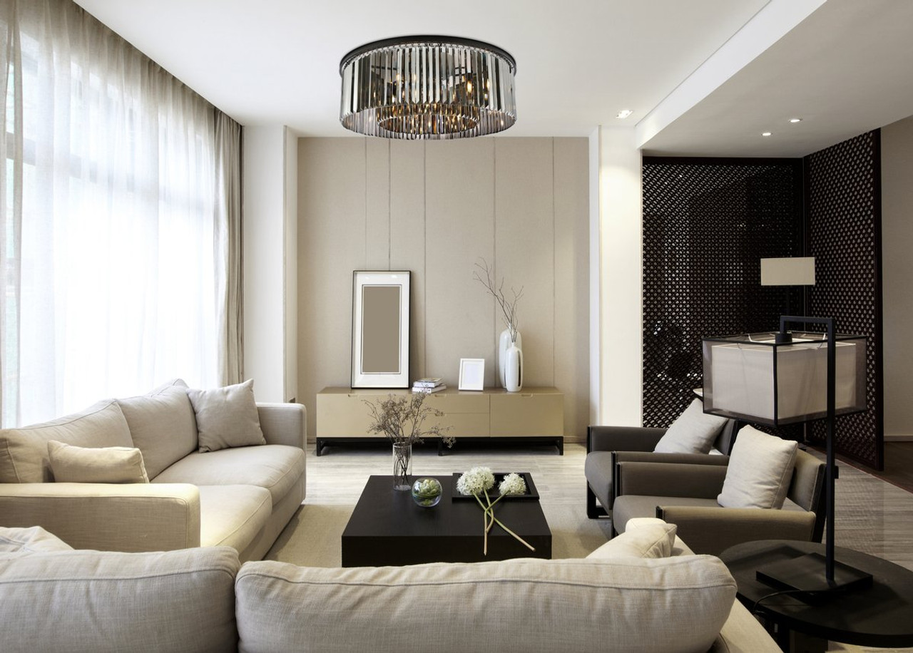 URBAN CLASSIC 1238F43MB-SS/RC Sydney 10-Light Flush Mount, Matte Black