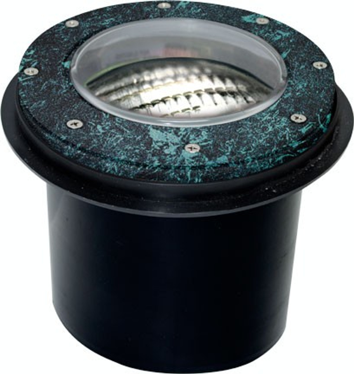 DABMAR LIGHTING LV306-LED4-VG-SLV Cast Aluminum LED In-Ground Well Light with PVC Sleeve, Verde Green