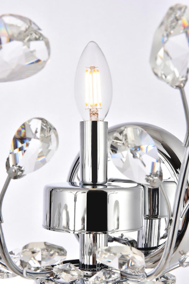 ELEGANT LIGHTING V2011W16C/RC  Orchid 1-Light Wall Sconce, Chrome