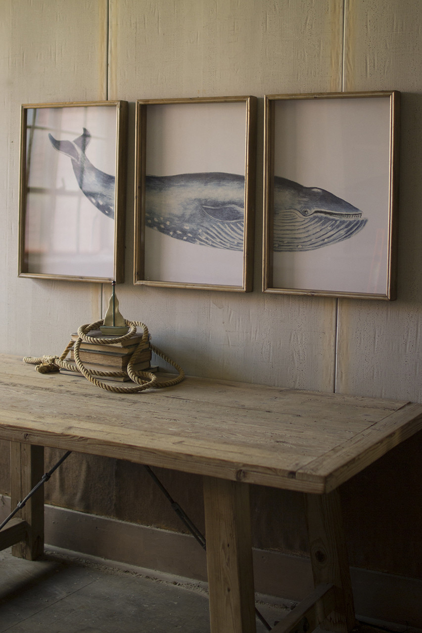 Kalalou Triptych Whale Print - Thumbnail 2