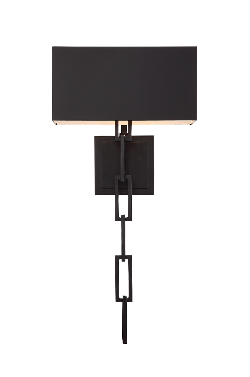 CRYSTORAMA 8682-MK-WH Brian Patrick Flynn For Alston 2 Light Matte Black Out side & White Inside Sconce