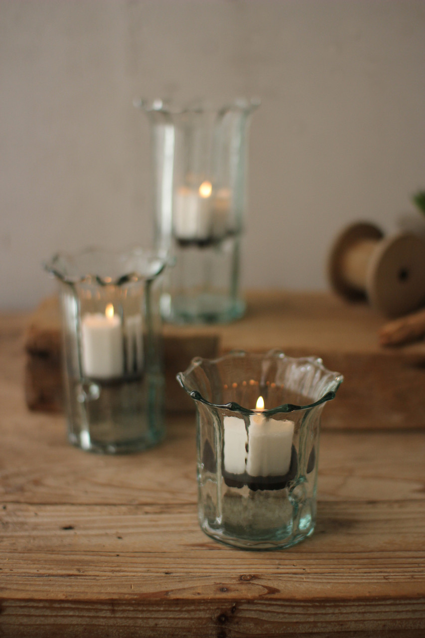 Kalalou Recycled Glass Votive Cylinders