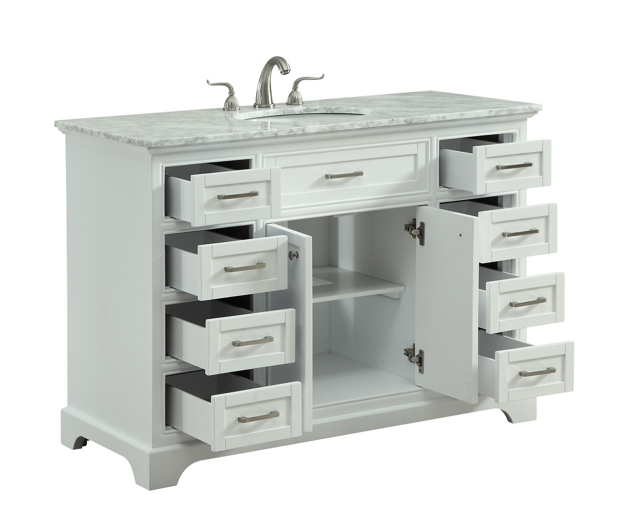 ELEGANT DECOR VF15048WH 48 In. Single Bathroom Vanity Set In White ELEGANT DECOR VF15048WH 48 In. Single Bathroom Vanity Set In White