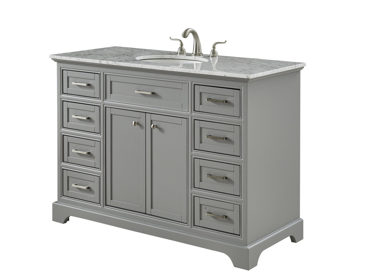 ELEGANT DECOR VF15048GR 48 In. Single Bathroom Vanity Set In Light Grey ELEGANT DECOR VF15048GR 48 In. Single Bathroom Vanity Set In Light Grey