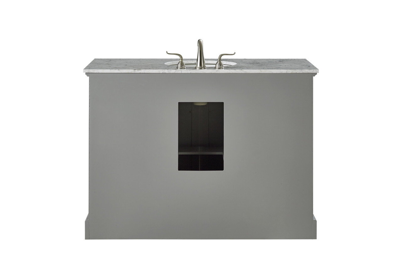 ELEGANT DECOR VF15048GR 48 In. Single Bathroom Vanity Set In Light Grey ELEGANT DECOR VF15048GR 48 In. Single Bathroom Vanity Set In Light Grey