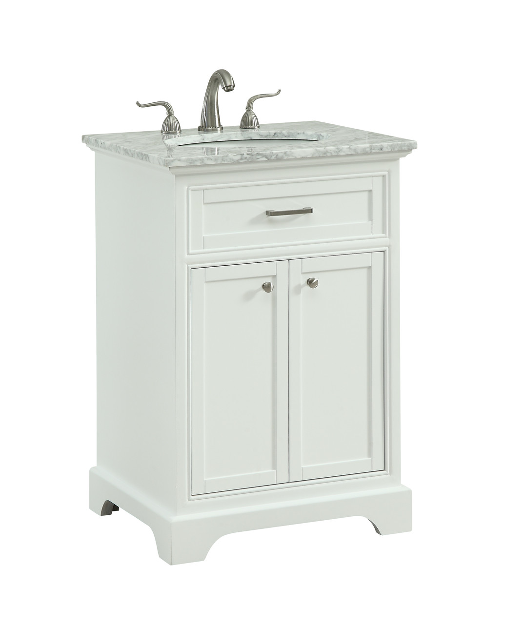 ELEGANT DECOR VF15024WH 24 In. Single Bathroom Vanity Set In White ELEGANT DECOR VF15024WH 24 In. Single Bathroom Vanity Set In White