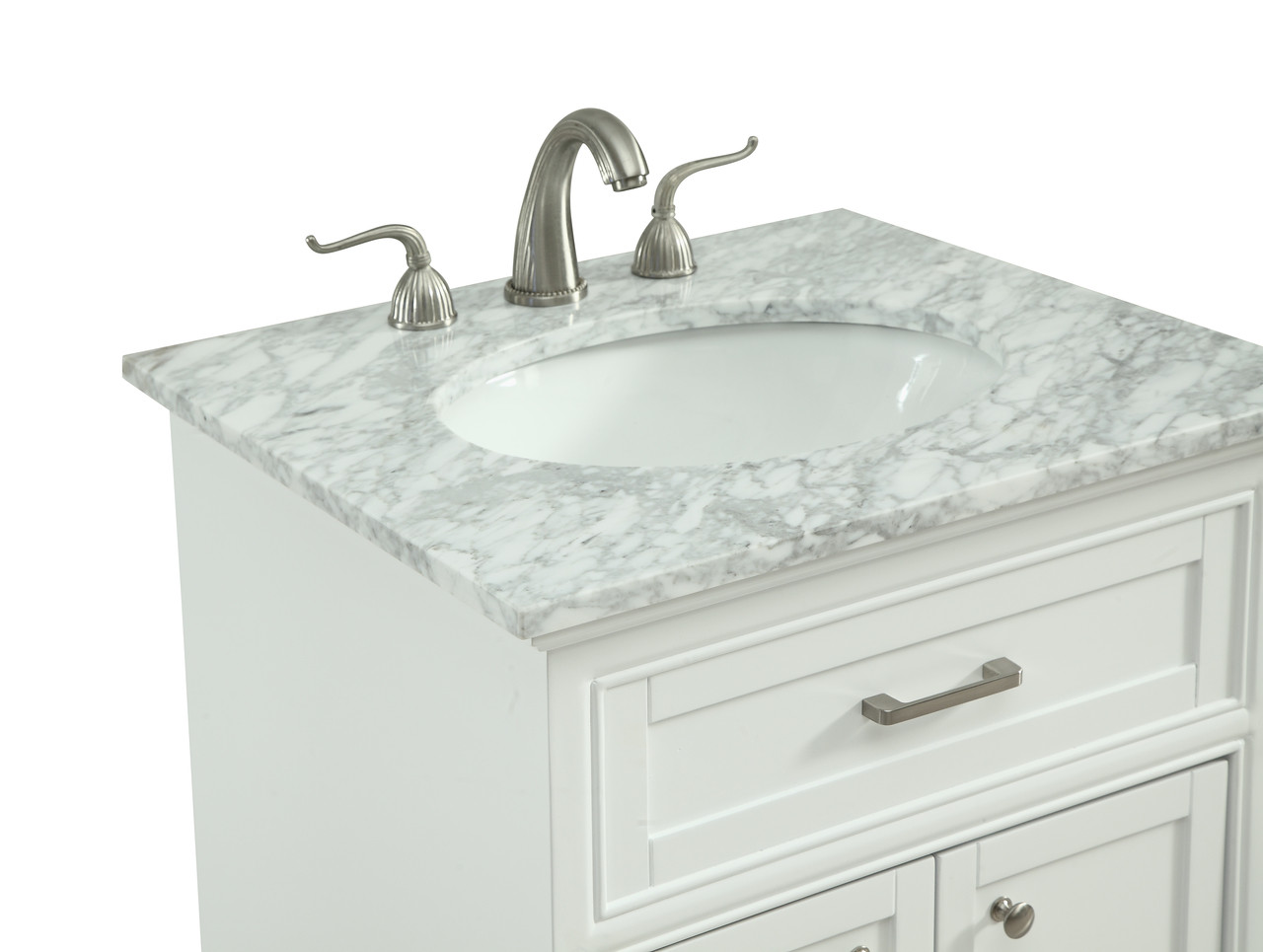 ELEGANT DECOR VF15024WH 24 In. Single Bathroom Vanity Set In White ELEGANT DECOR VF15024WH 24 In. Single Bathroom Vanity Set In White