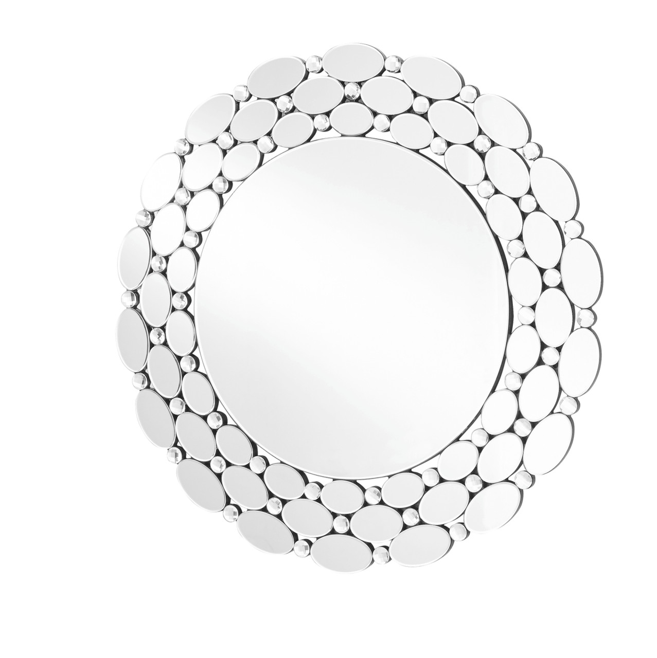 Elegant Decor MR9128 Sparkle 35 in. Contemporary Round Mirror in Clear