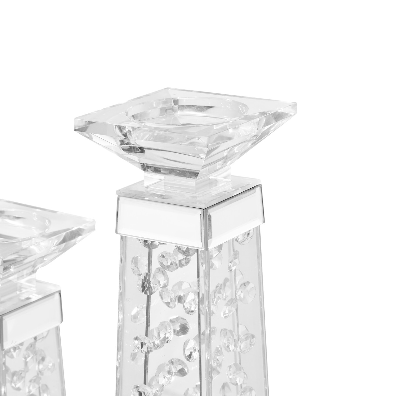 Elegant Decor MR9110 Sparkle 4 in. Contemporary Crystal Candleholder in Clear