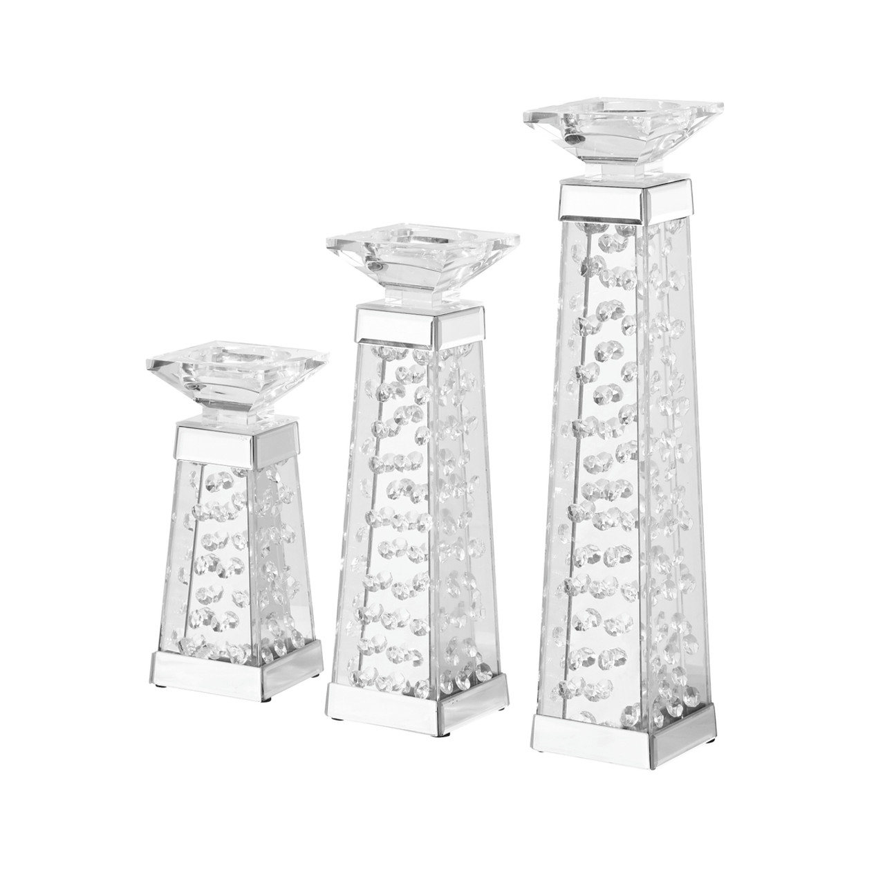 Elegant Decor MR9110 Sparkle 4 in. Contemporary Crystal Candleholder in Clear