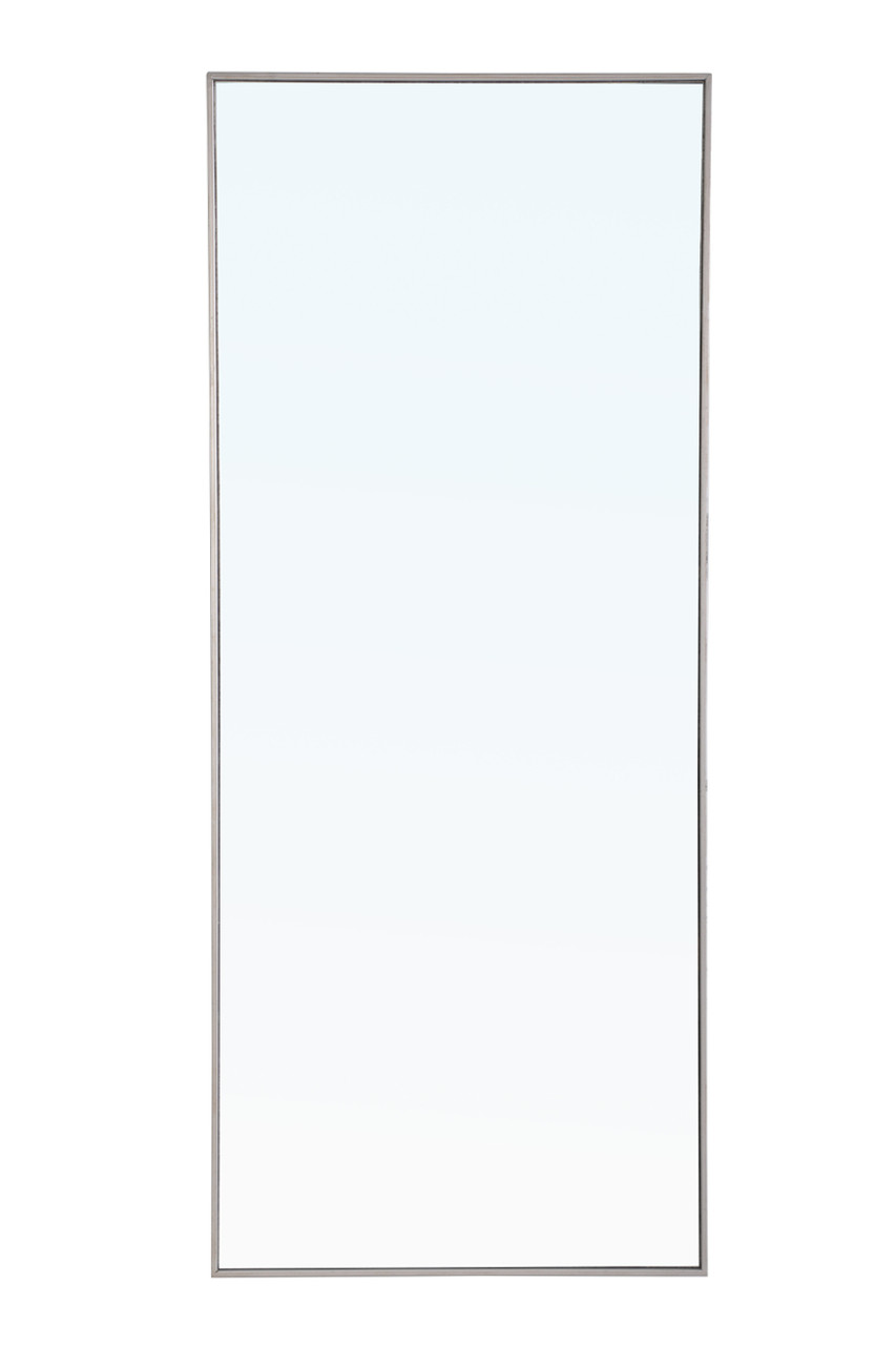 ELEGANT DECOR MR4086S Metal frame Rectangle Mirror 30 inch Silver