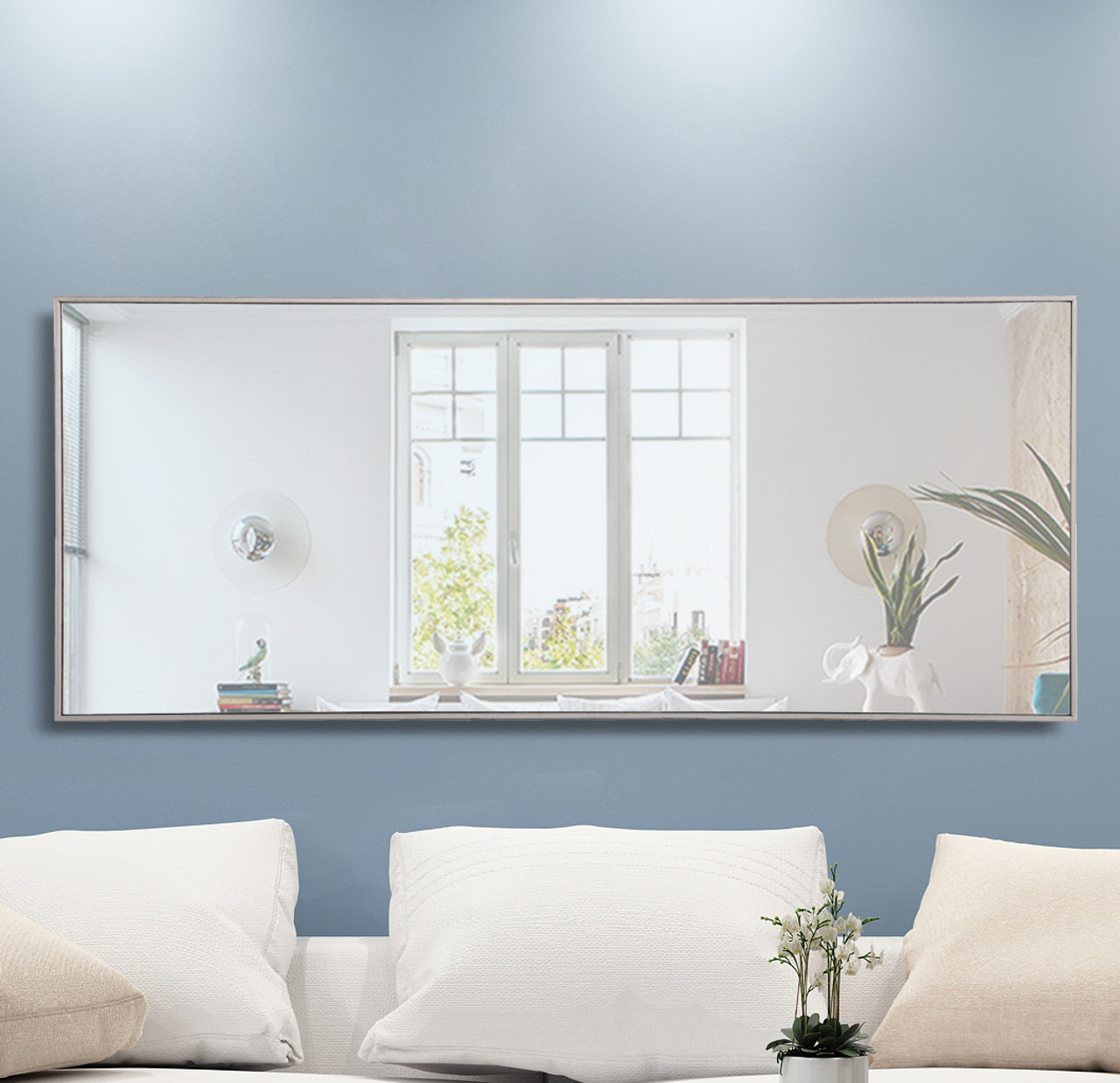 ELEGANT DECOR MR4086S Metal frame Rectangle Mirror 30 inch Silver