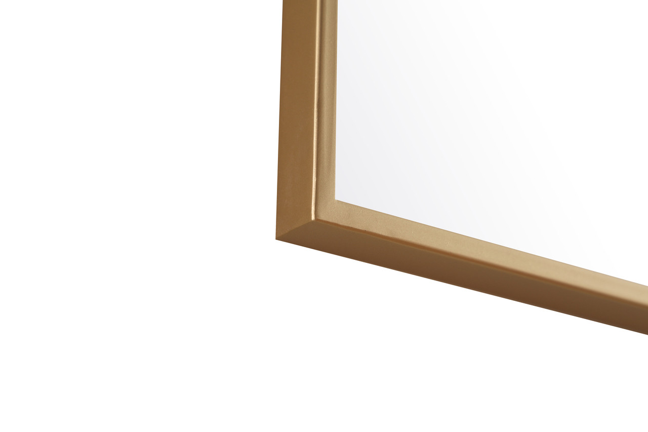 ELEGANT DECOR MR4085BR Metal frame Rectangle Mirror 30 inch Brass