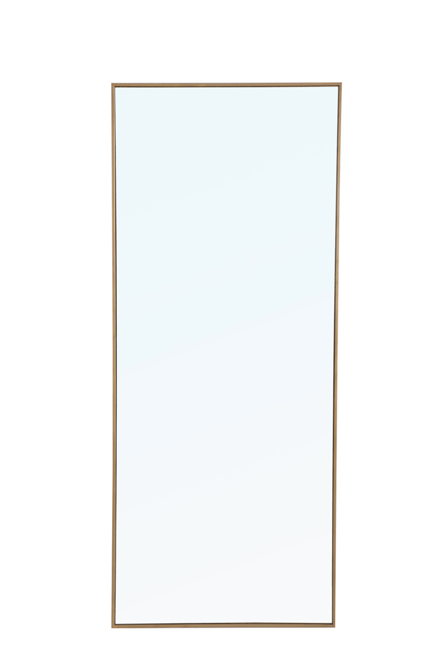 ELEGANT DECOR MR4085BR Metal frame Rectangle Mirror 30 inch Brass