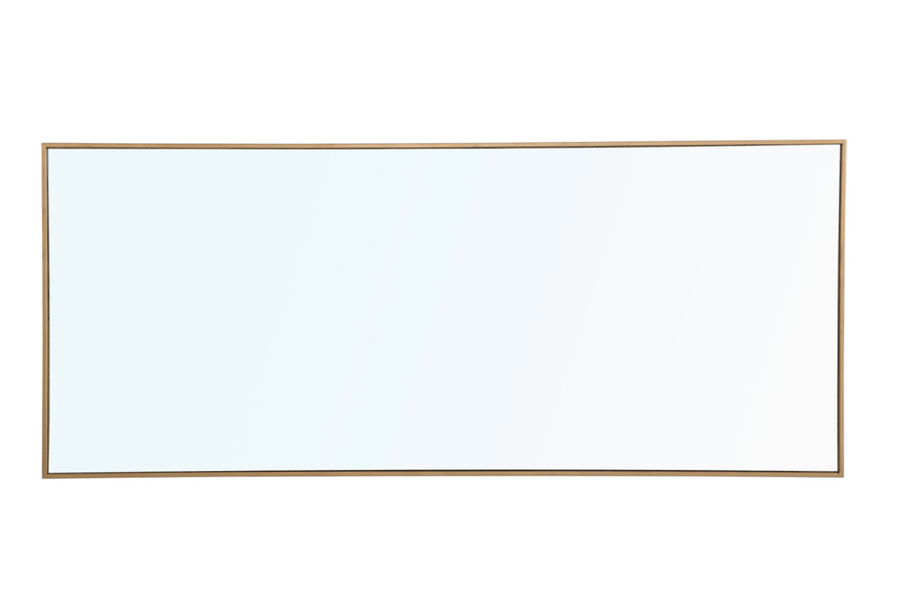 ELEGANT DECOR MR4085BR Metal frame Rectangle Mirror 30 inch Brass