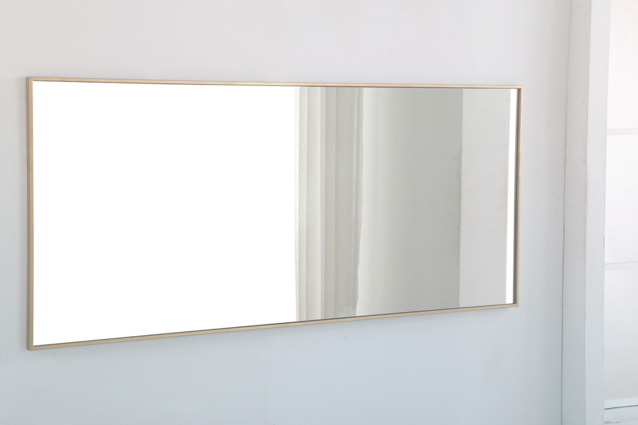 ELEGANT DECOR MR4085BR Metal frame Rectangle Mirror 30 inch Brass