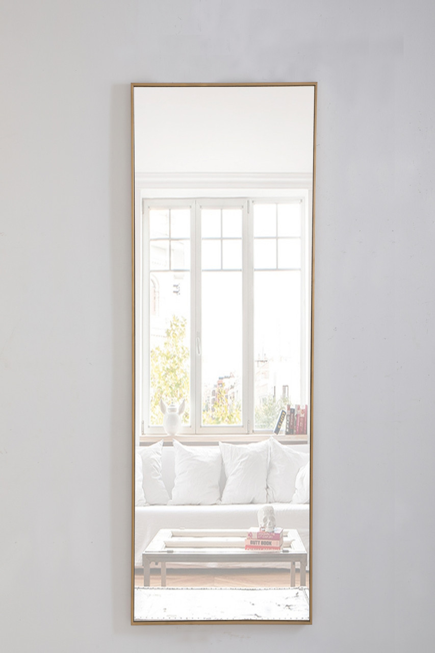 ELEGANT DECOR MR4082BR Metal frame Rectangle Mirror 18 inch Brass
