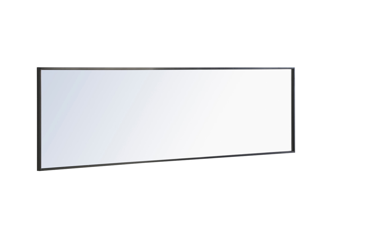 ELEGANT DECOR MR4081BK Metal frame Rectangle Mirror 18 inch Black