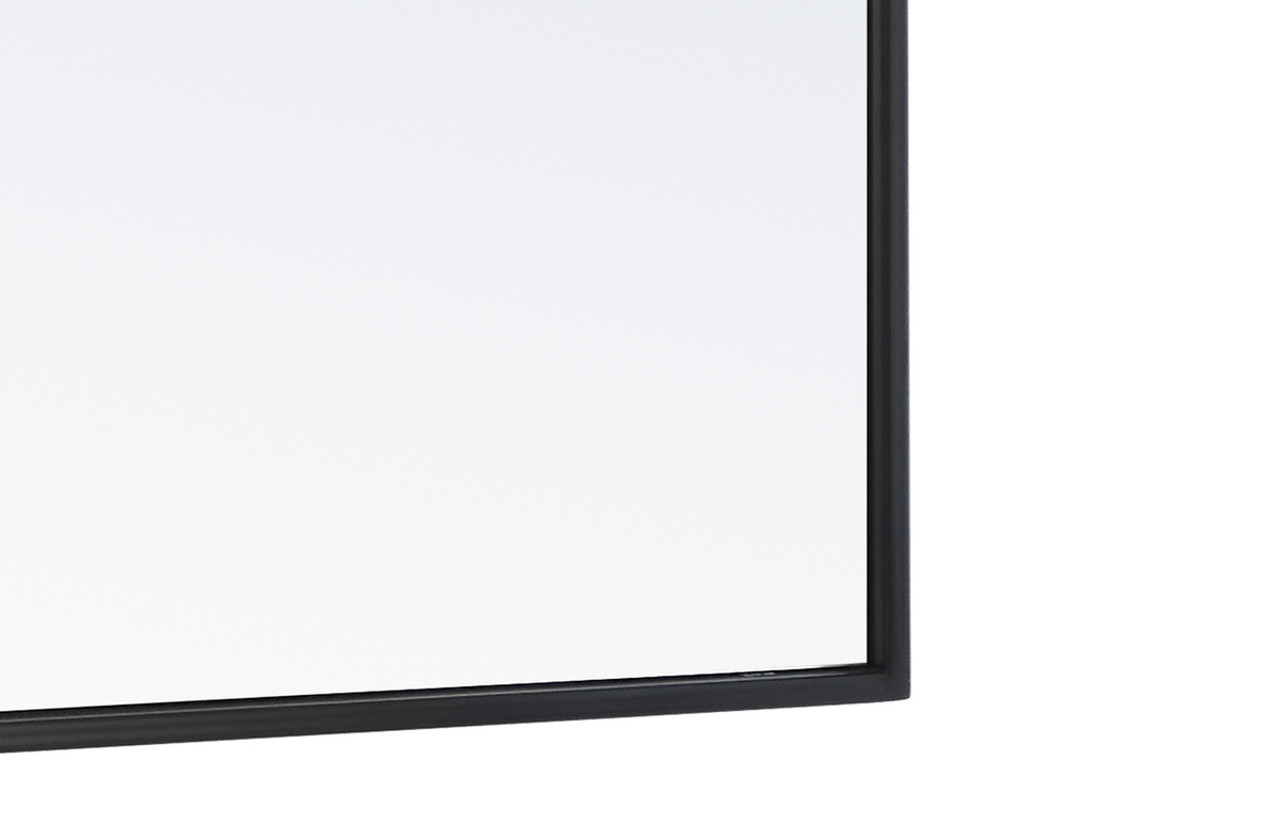 ELEGANT DECOR MR4081BK Metal frame Rectangle Mirror 18 inch Black