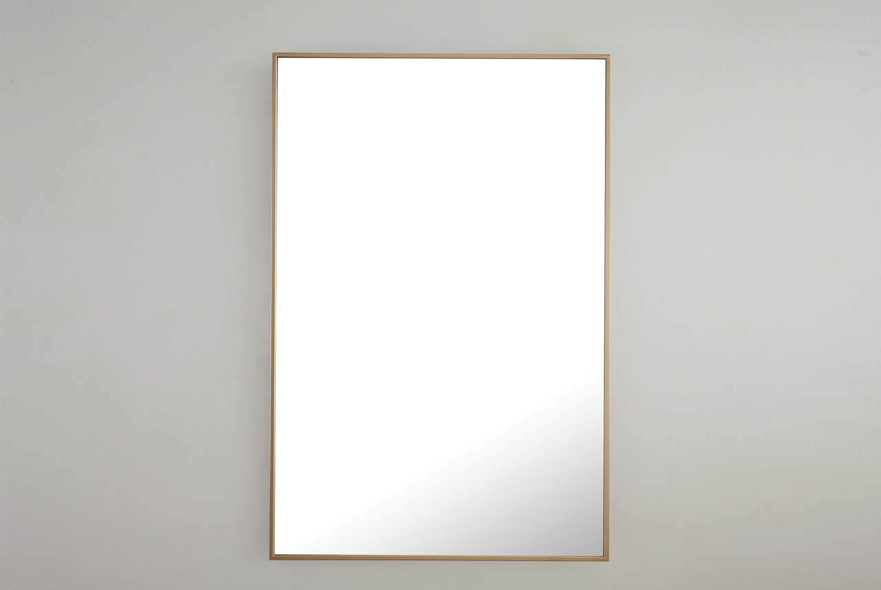 ELEGANT DECOR MR4078BR Metal frame Rectangle Mirror 28 inch Brass