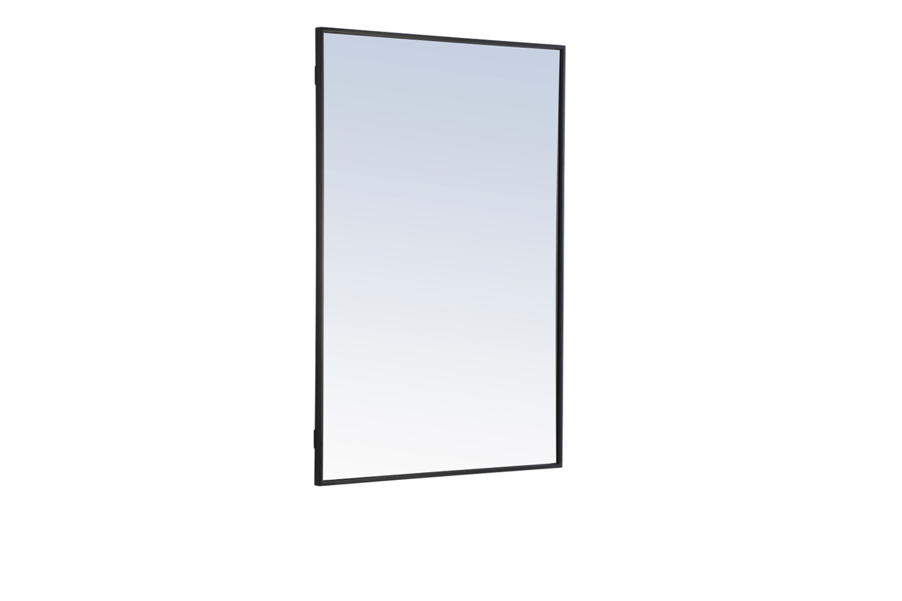 ELEGANT DECOR MR4077BK Metal frame Rectangle Mirror 28 inch Black