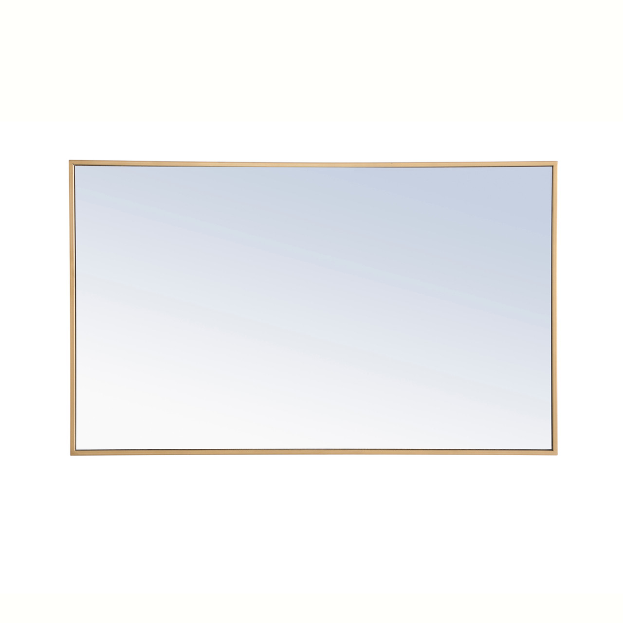ELEGANT DECOR MR4075BR Metal frame Rectangle Mirror 24 inch Brass