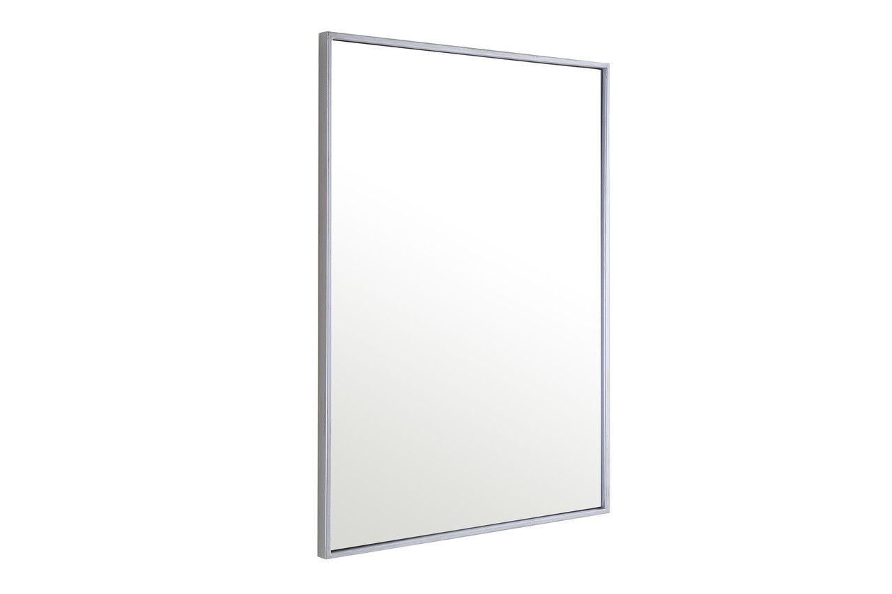 ELEGANT DECOR MR4073S Metal frame Rectangle Mirror 24 inch Silver