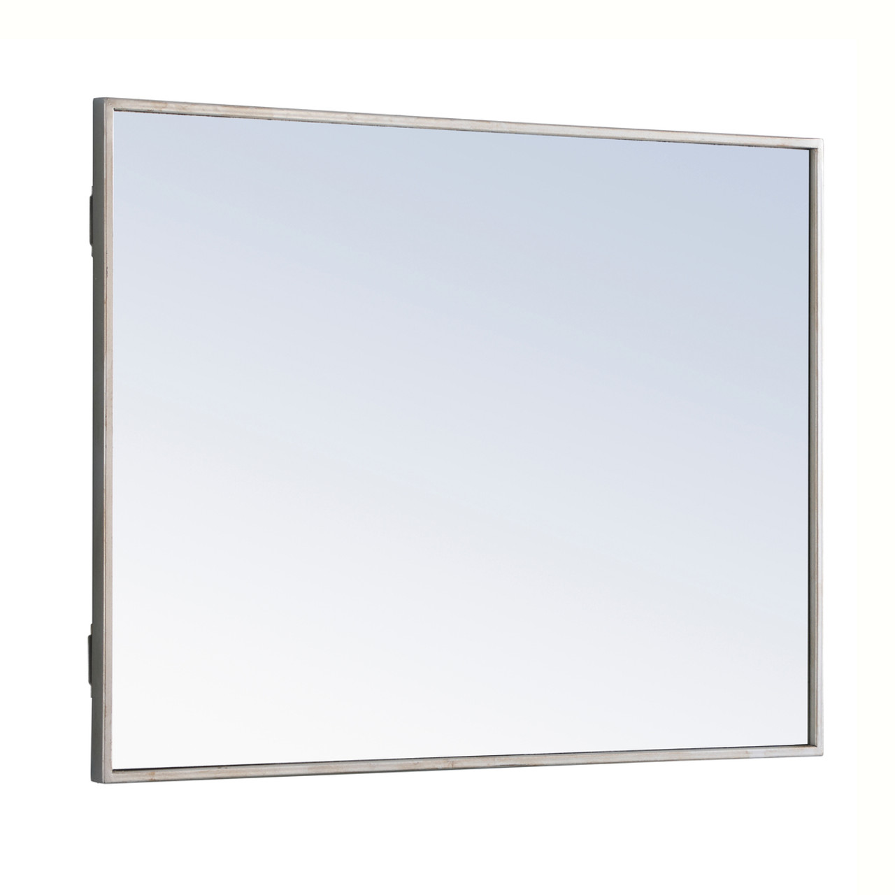 ELEGANT DECOR MR4073S Metal frame Rectangle Mirror 24 inch Silver
