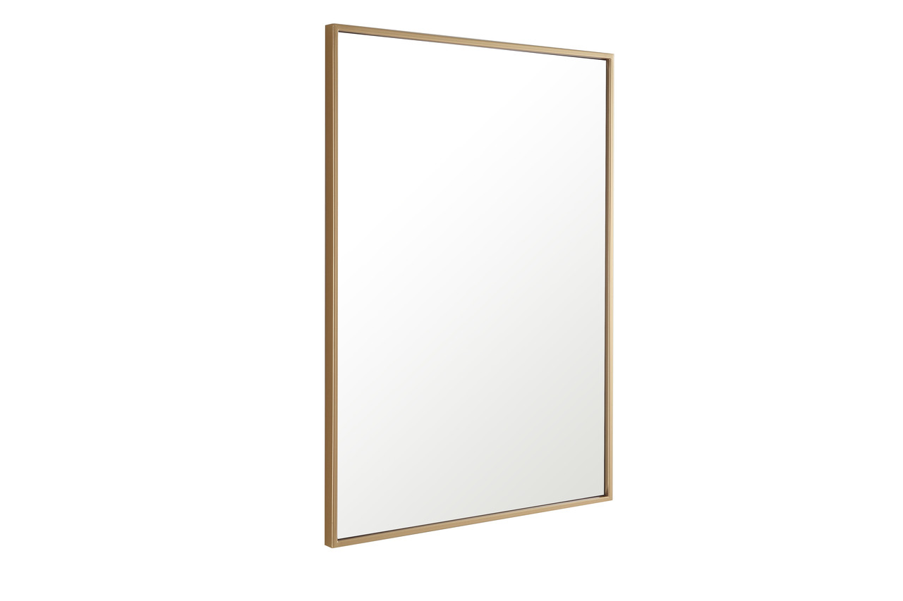 ELEGANT DECOR MR4072BR Metal frame Rectangle Mirror 24 inch Brass finish