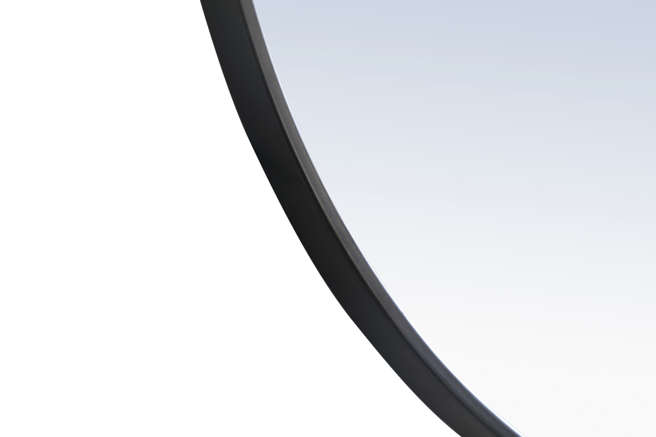 ELEGANT DECOR MR4067BK Metal frame Round Mirror with decorative hook 48 inch Black finish