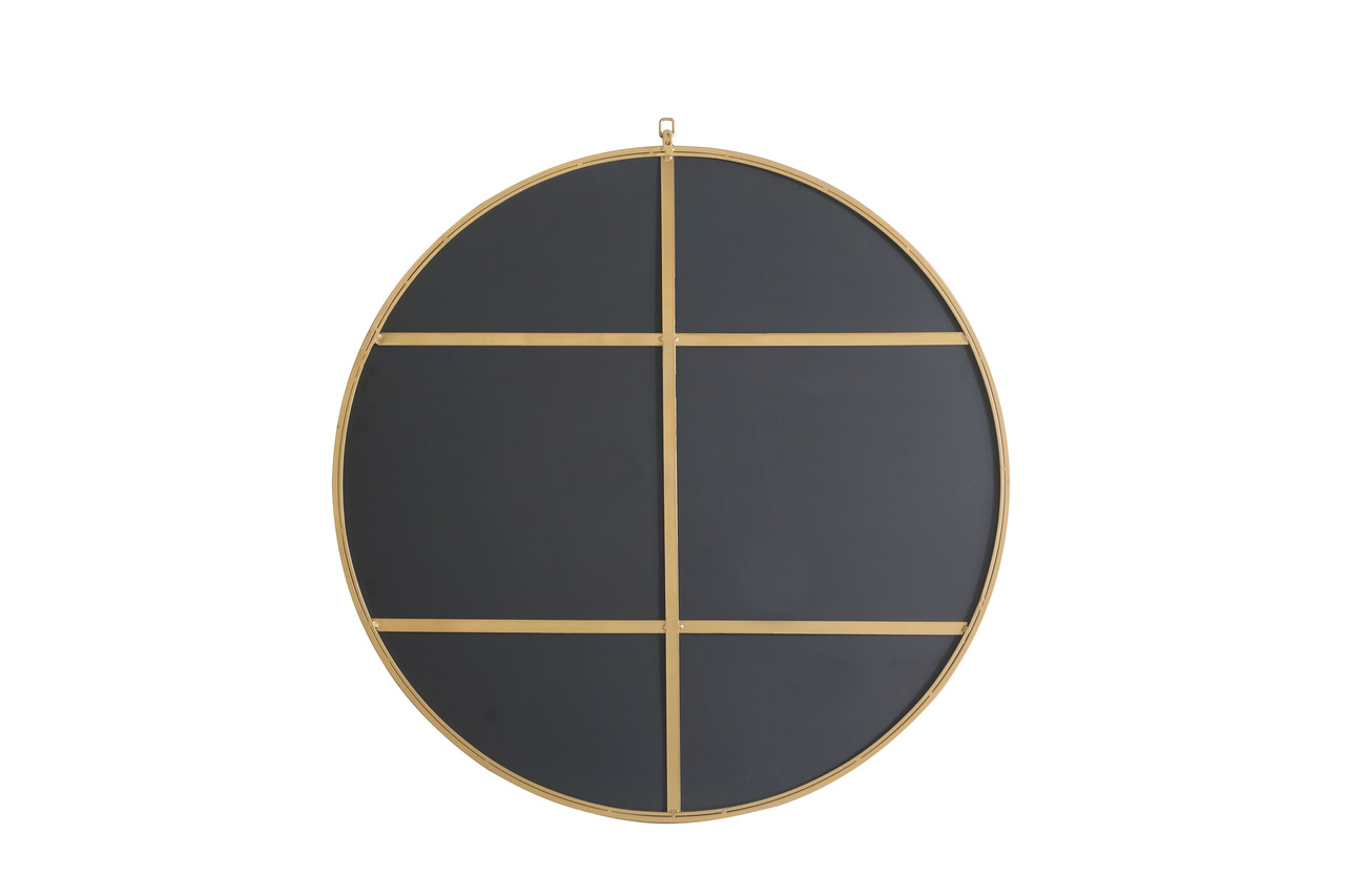 ELEGANT DECOR MR4065BR Metal frame Round Mirror with decorative hook 42 inch Brass finish