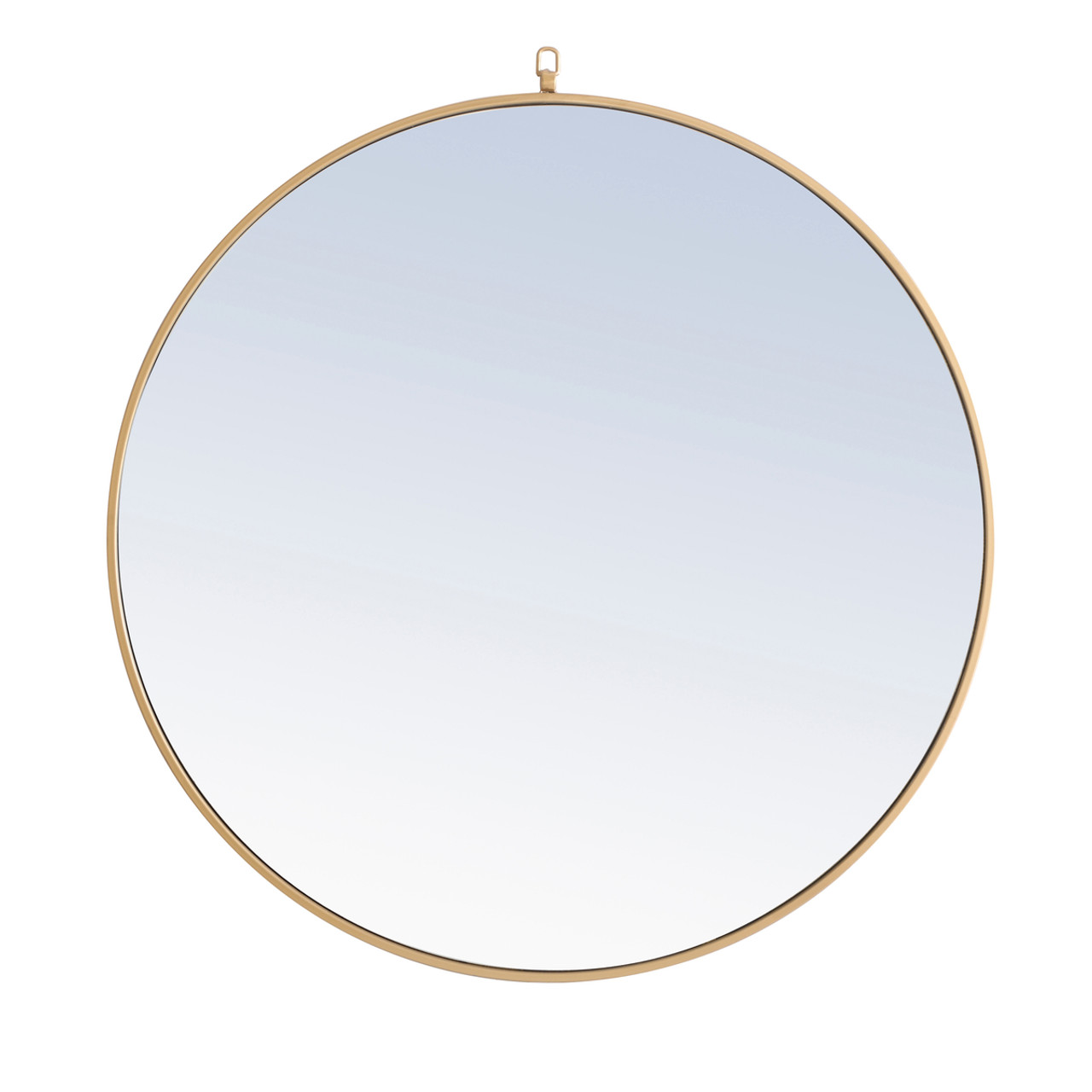 ELEGANT DECOR MR4062BR Metal frame Round Mirror with decorative hook 36 inch Brass finish