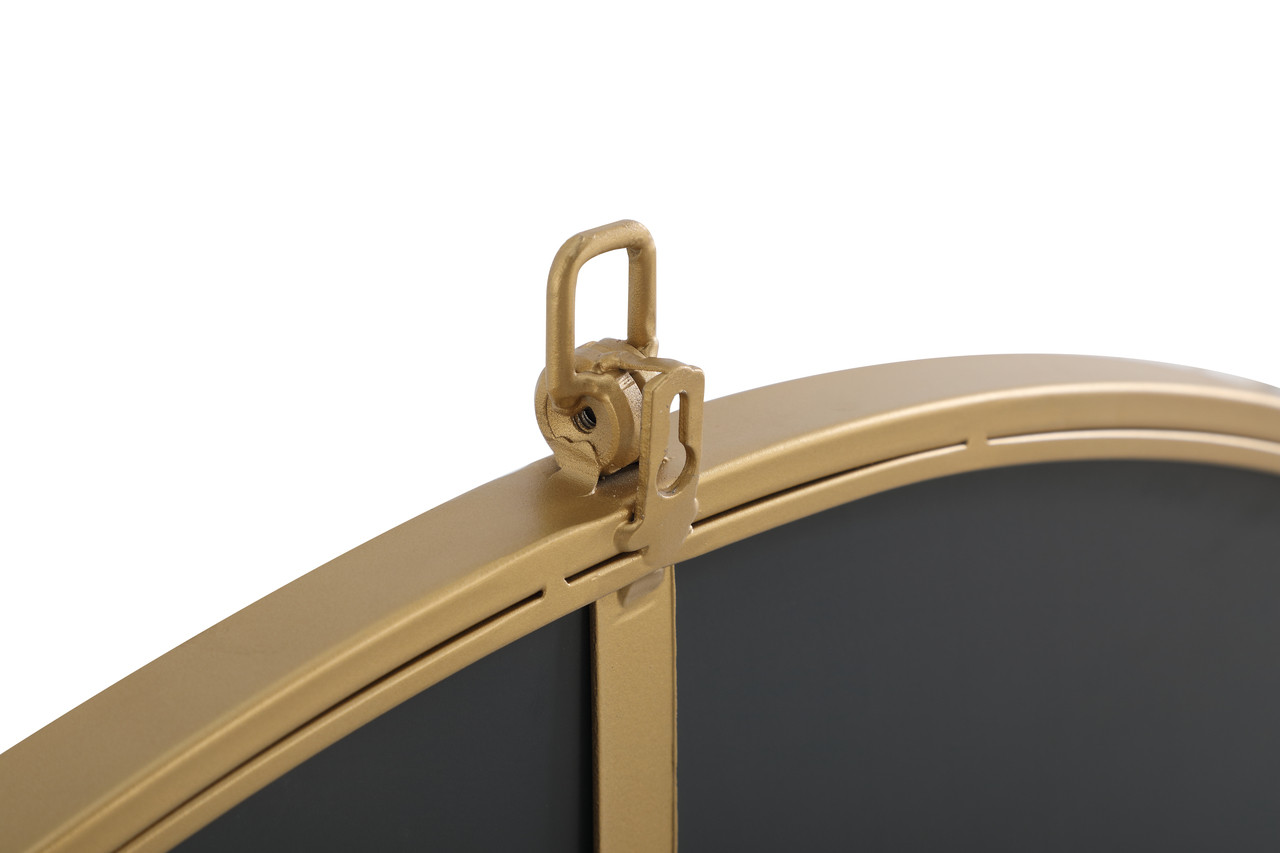 ELEGANT DECOR MR4058BR Metal frame Round Mirror with decorative hook 32 inch Brass finish