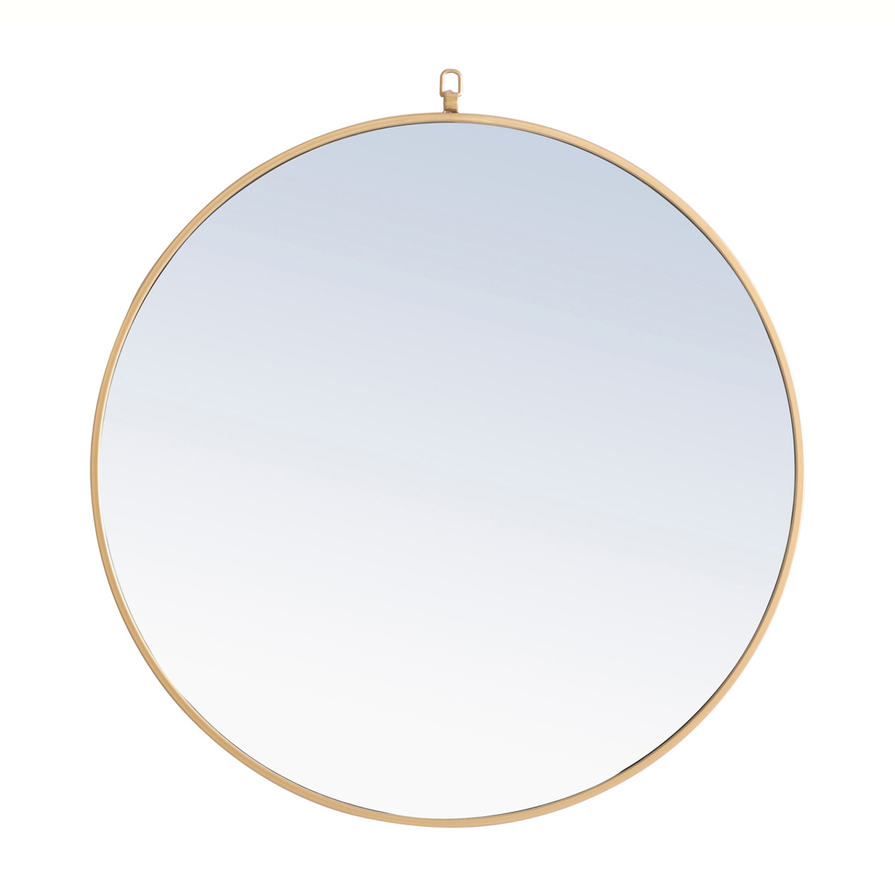 ELEGANT DECOR MR4058BR Metal frame Round Mirror with decorative hook 32 inch Brass finish