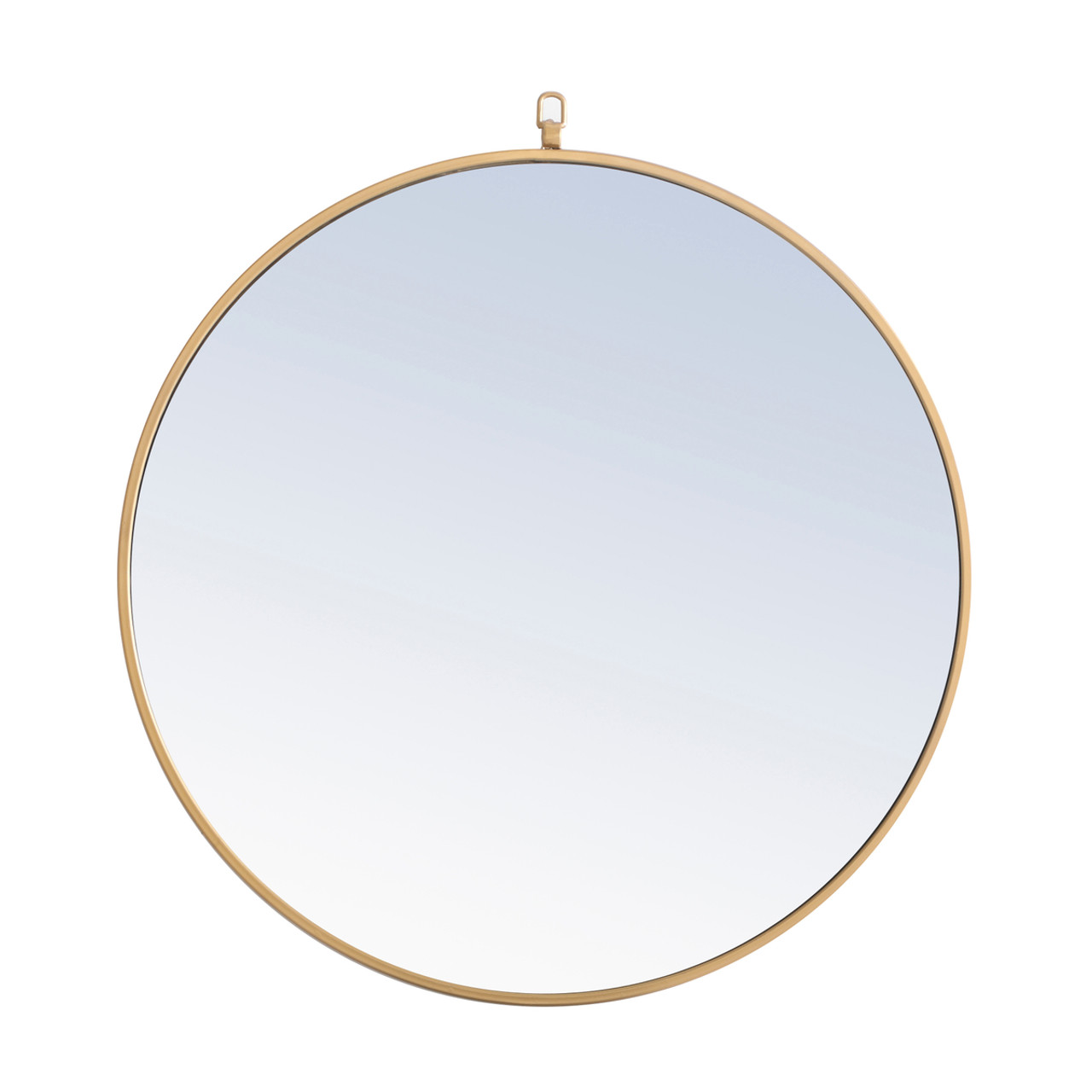 ELEGANT DECOR MR4055BR Metal frame Round Mirror with decorative hook 28 inch Brass finish