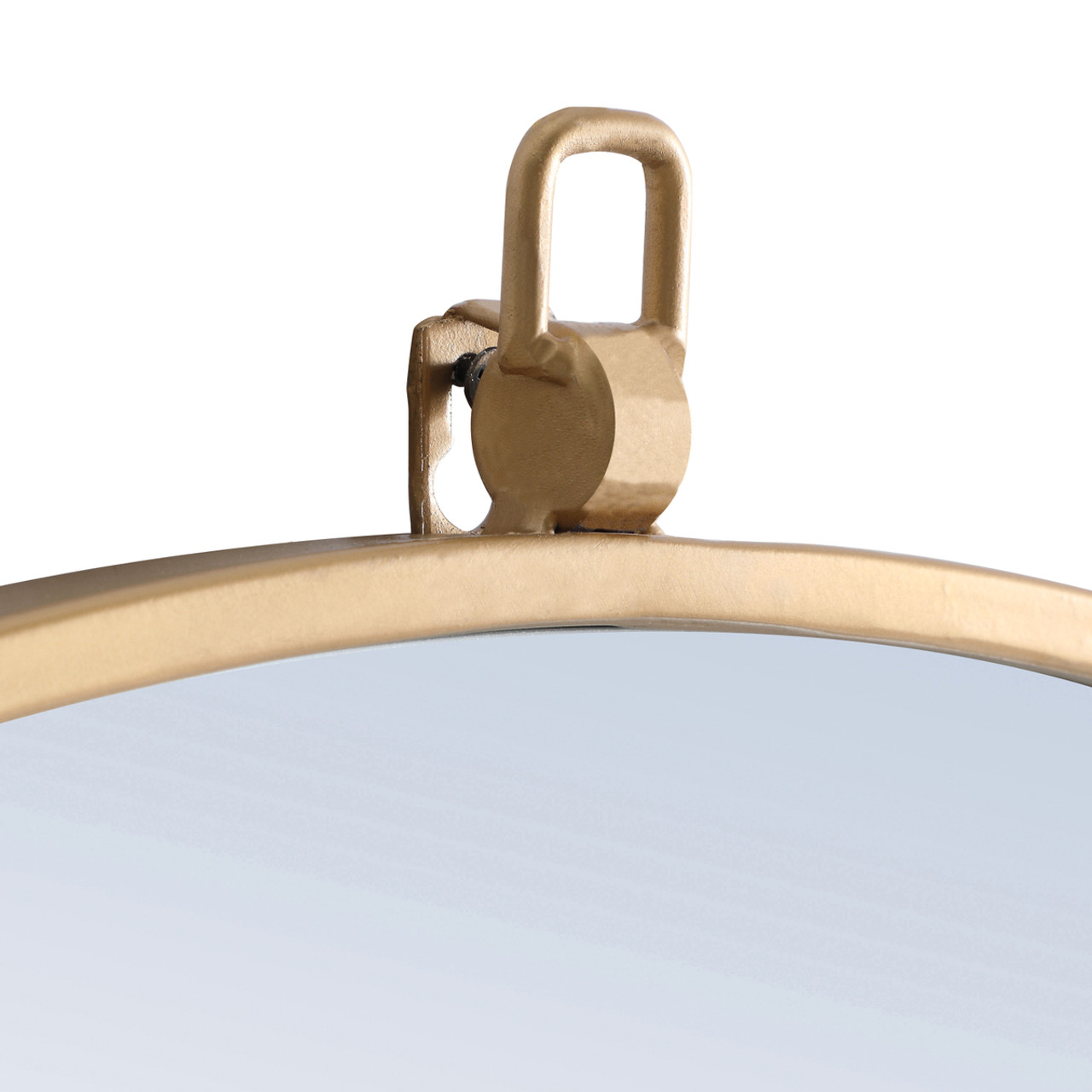 ELEGANT DECOR MR4055BR Metal frame Round Mirror with decorative hook 28 inch Brass finish