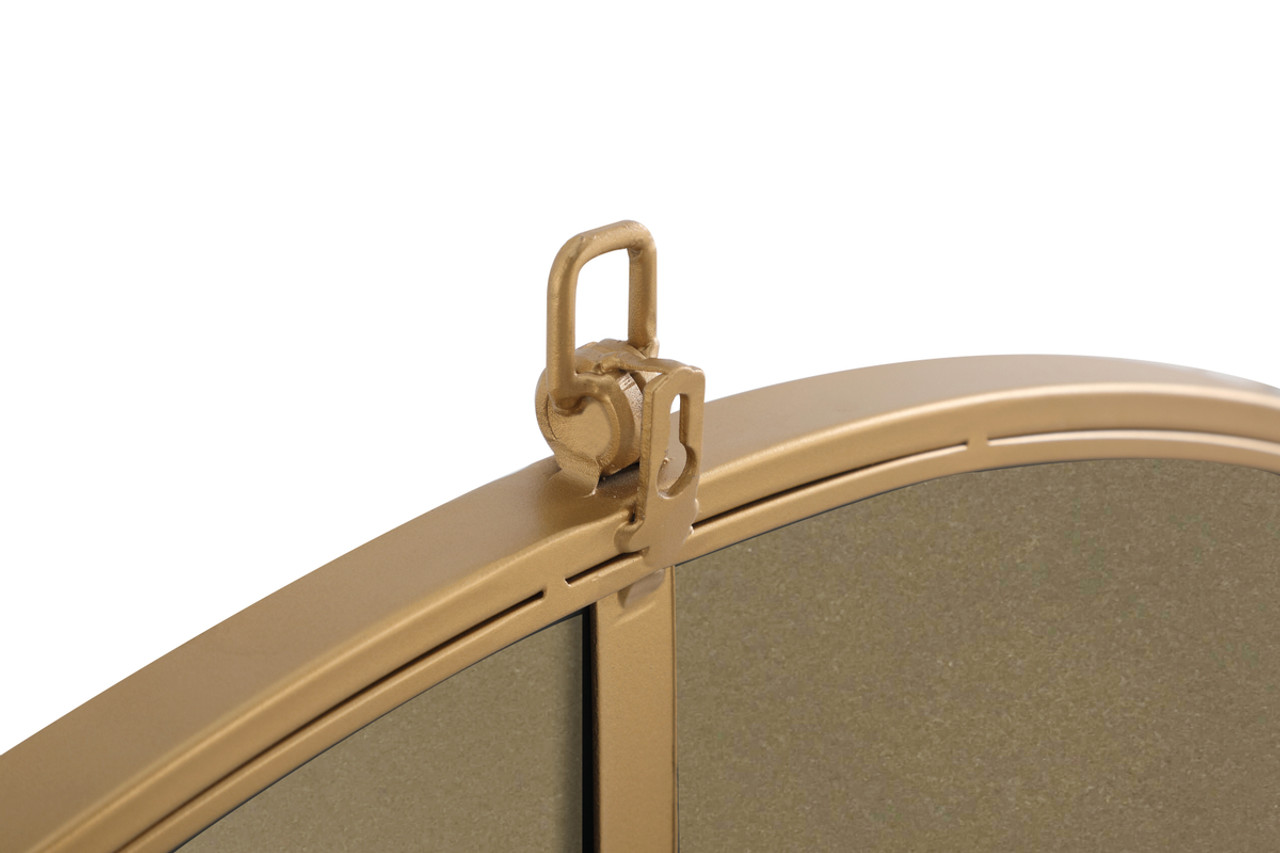 ELEGANT DECOR MR4052BR Metal frame Round Mirror with decorative hook 24 inch Brass finish