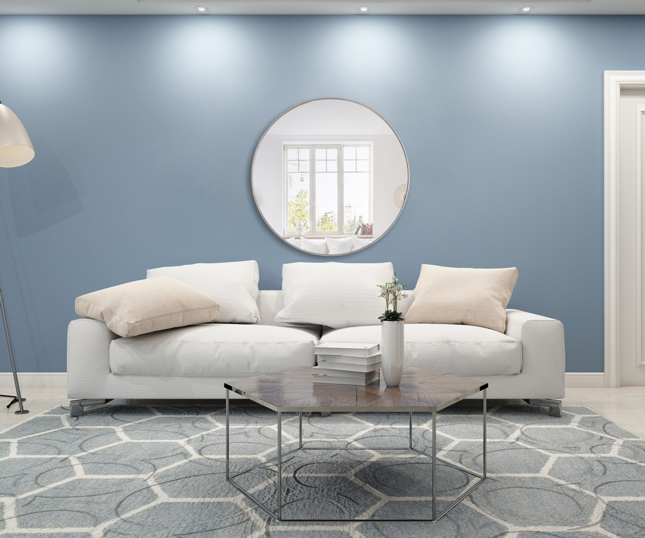 ELEGANT DECOR MR4049S Metal frame Round Mirror 48 inch Silver finish