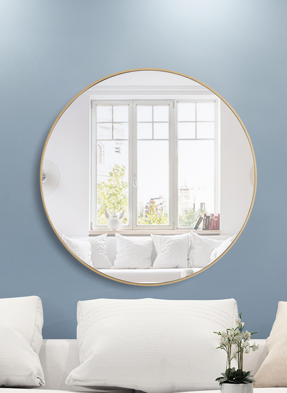 ELEGANT DECOR MR4045BR Metal frame Round Mirror 42 inch Brass finish