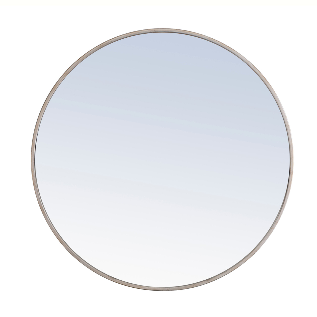 Elegant Decor MR4039S Metal frame Round Mirror 32 inch Silver finish