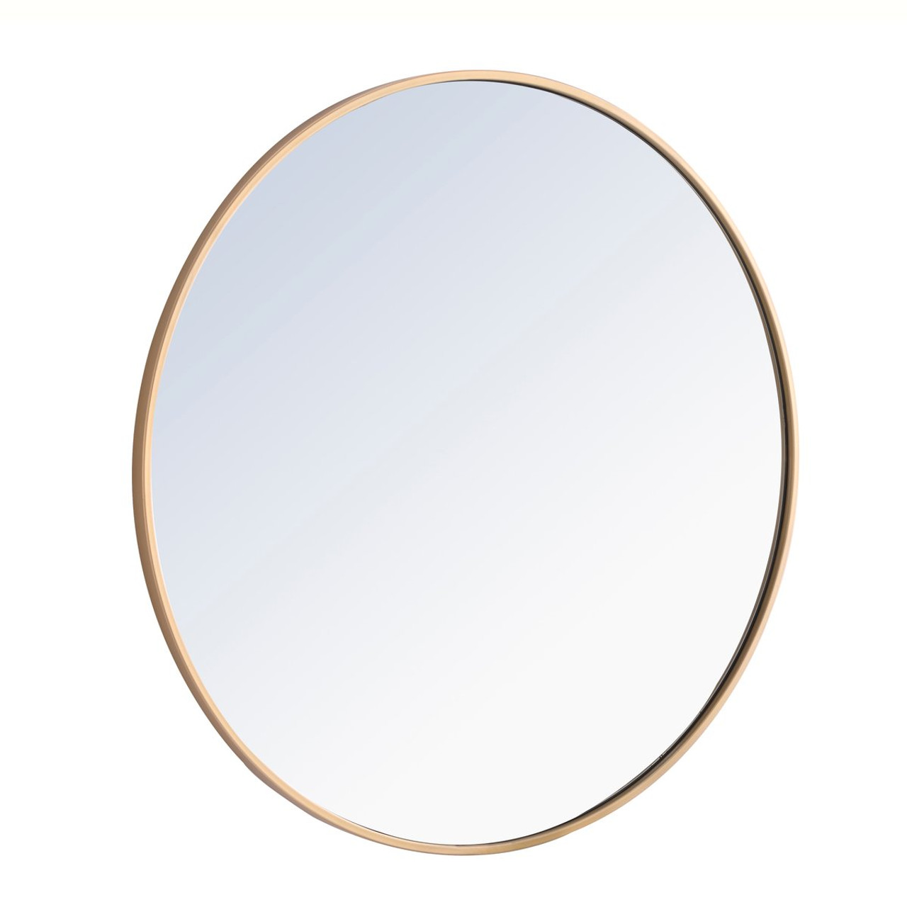 Elegant Decor MR4038BR Metal frame Round Mirror 32 inch Brass finish