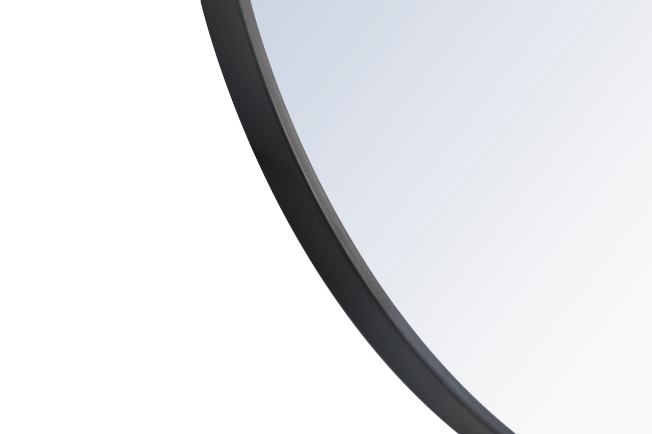 ELEGANT DECOR MR4037BK Metal frame Round Mirror 32 inch Black finish