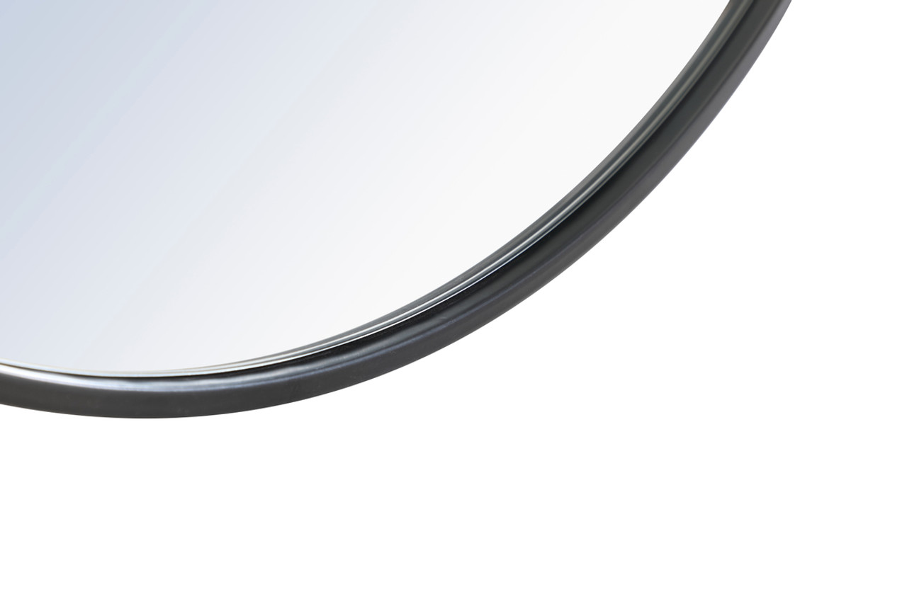 ELEGANT DECOR MR4037BK Metal frame Round Mirror 32 inch Black finish