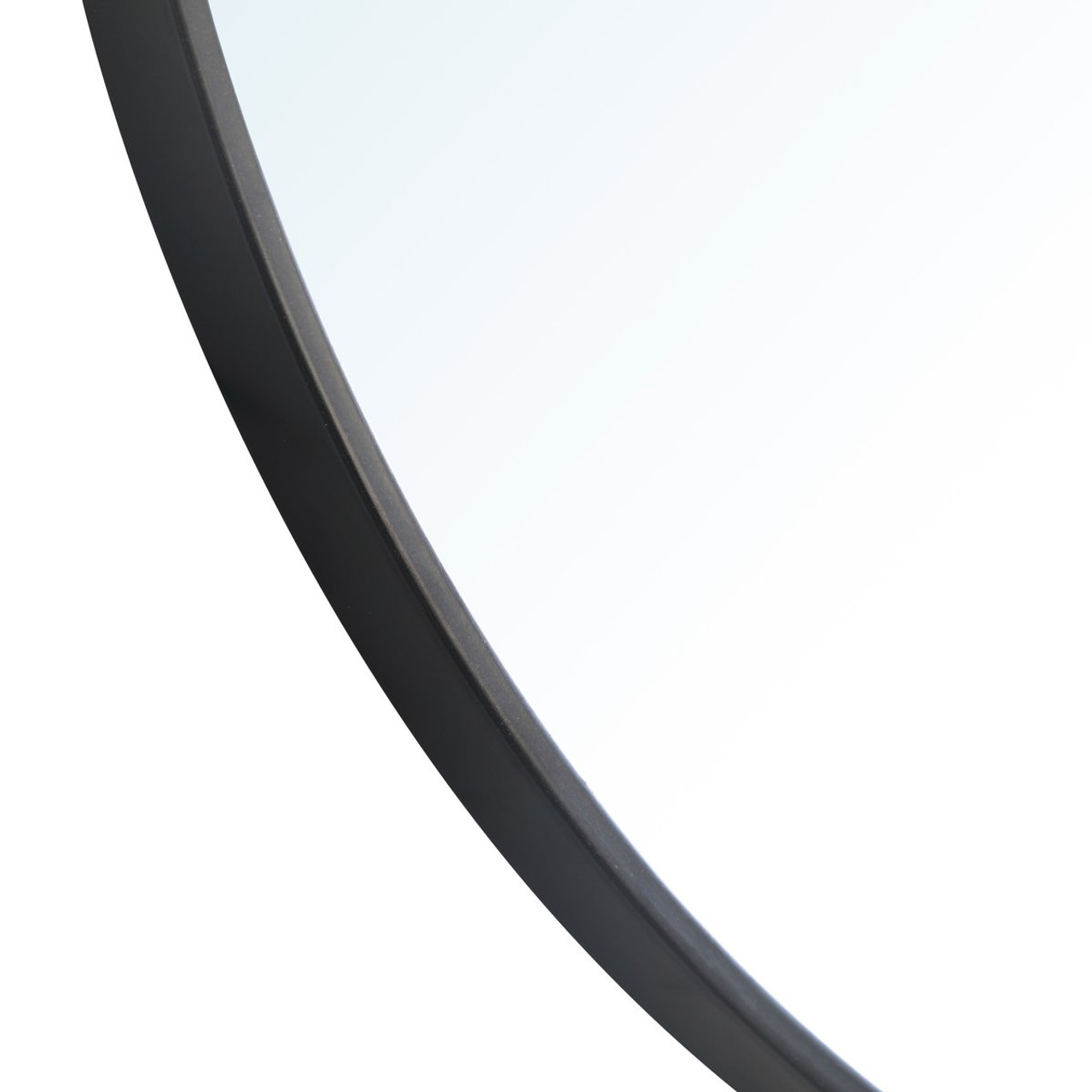 Elegant Decor MR4034BK Metal frame Round Mirror 28 inch Black finish