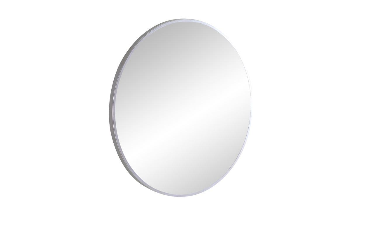 ELEGANT DECOR MR4033S Metal frame Round Mirror 24 inch Silver finish